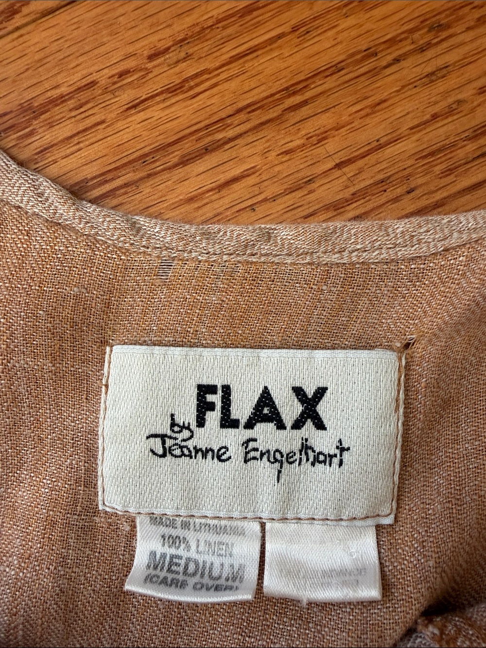 Rare Vintage FLAX Engelhart 100% Linen Farmhouse Jumper Dress M Boho Lagenlook - Picture 6 of 11